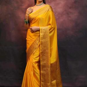 MF 2090 BEAUTIFUL BANARASI SOFT LITCHI SILK CLOTH SAREE