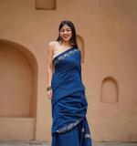KPW 366 Beautiful Digital Printed Blue Saree