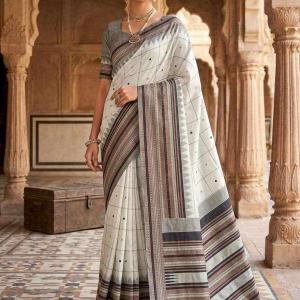 KPR 304 NEW SOFT LITCHI SILK CLOTH BLACK DESIGN SAREE