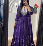 Violet Chinon Embroidery Sequence Gown