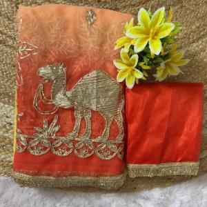 Beautiful Animal Gota Work Saree