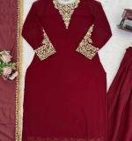 Premium Designed Maroon Dress