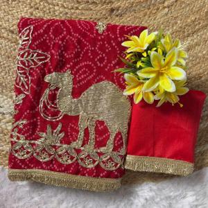 Beautiful Animal Gota Work Saree
