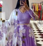 Purple Fox Georgette Lehenga