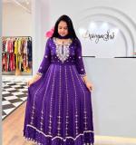 Violet Chinon Embroidery Sequence Gown