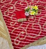Leheriya Gota Work Saree