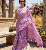 KPW 373 New Beautiful Checks Type Of Digital Printed Saree