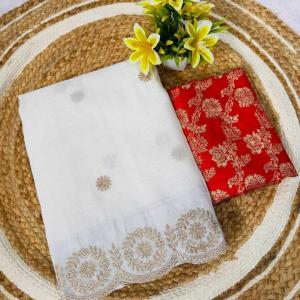 PIYU P1097 WHITE WORK SAREE