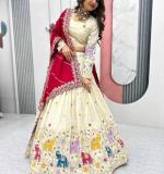 Pure Tissue Silk Wedding wear Lehenga
