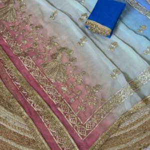 Beautiful Mor Gota Designer Saree
