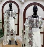 Elegant Ethnic Wear White Dress