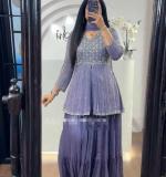 Violet Chinon Sequence Work Lehenga