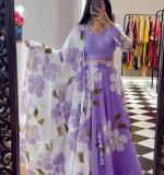 Purple Fox Georgette Lehenga