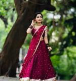 Georgette embroidery sequence work Lehenga