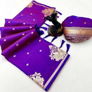 KPR 302 PURE SILK PURPLE SAREE