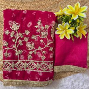 New Mor Gota Work Saree