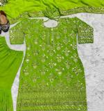Green Heavy Faux Georgette Dress