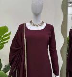 Natural crep silk Beads with moti Party Wear Dress