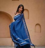 KPW 366 Beautiful Digital Printed Blue Saree
