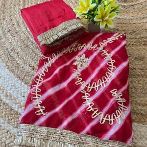 Leheriya Gota Work Saree