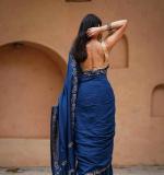 KPW 366 Beautiful Digital Printed Blue Saree