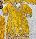 Yellow Heavy Chinnon Dress