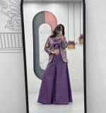 Wine Pure Tissue Simmer Party Wear Dress