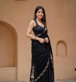 KPW 366 Beautiful Digital Printed Black Saree