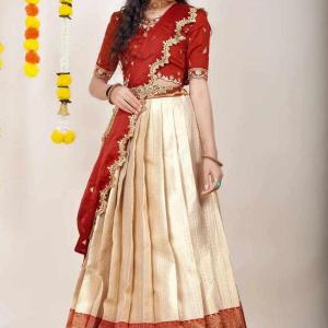 traditionl Kanjiveram Silk Zari Lehanga