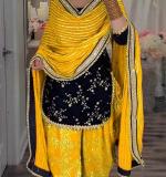 Yellow Top Dhoti Salwar and Dupatta
