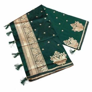 KPR 302 BEAUTIFUL PURE SILK GREEN SAREE
