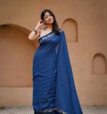 KPW 366 Beautiful Digital Printed Blue Saree