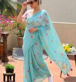 KPW 373 New Checks Type Of Digital Printed Saree