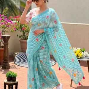 KPW 373 New Checks Type Of Digital Printed Saree