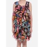 Girl's Chiffon Ruffled Sleeveless Dress (Black)