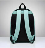 : Unisex PU Leather Solid Medium Zipper Backpack (Green)