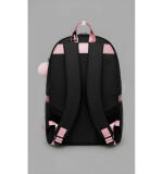 : Unisex PU Leather Solid Medium Zipper Backpack (Black)