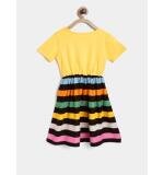 Girl's Cotton Striped Short Sleeve Dress (Multicolor)