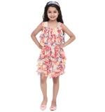 Girl's Chiffon Ruffled Sleeveless Dress (Multicolor)