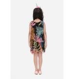 Girl's Chiffon Ruffled Sleeveless Dress (Black)
