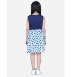 Girl's Denim Polka Sleeveless Dress (Blue)