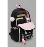 : Unisex PU Leather Solid Medium Zipper Backpack (Black)