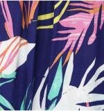 Girl's Rayon Printed Shoulder Straps Dress (Navy Blue)