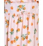 Girl's Rayon Printed Sleeveless Dress (Orange)