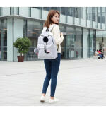 Unisex PU Leather Solid Medium Zipper Backpack (Grey)