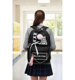 : Unisex PU Leather Solid Medium Zipper Backpack (Black)