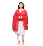 Women's Cotton Silk Strips Printed Dupatta (Red, Length:2-2.4 mtr)