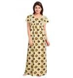 Women's Cotton Printed Maxi Nighty (Off White)
