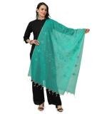 Women's Cotton Embroidered Dupatta (Turquoise, Length:  2.25 to 2.50 Mtr)