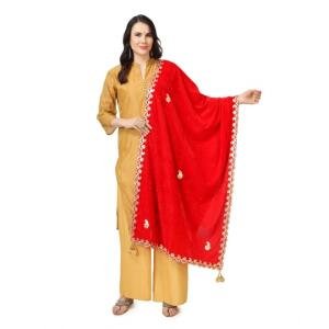 Women's Velvet Gotta Patti Dupatta (Red, Length:  2.25 to 2.50 Mtr)